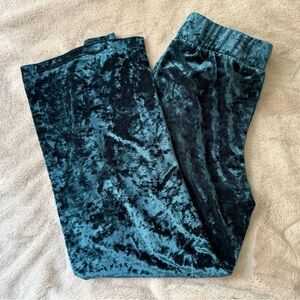 NWOT Serra Crushed Velvet Wide-Leg Pants Teal Size M
